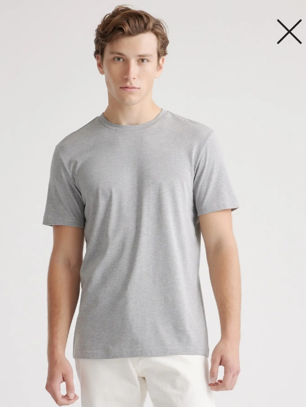 Quince Tee Shirt Bundle Of 2 Mens Crew Neck Cotton Blend White And Grey Medium